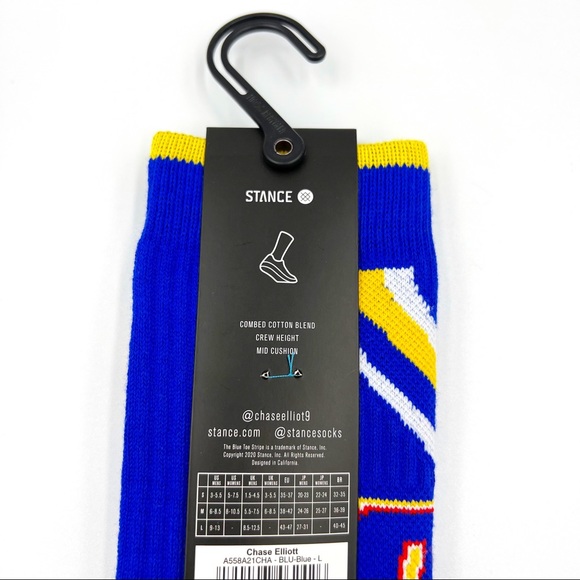New Men’s Stance NASCAR Chase Elliot Casual Crew Socks Size 9-13 Large 1 Pair - Picture 4 of 5